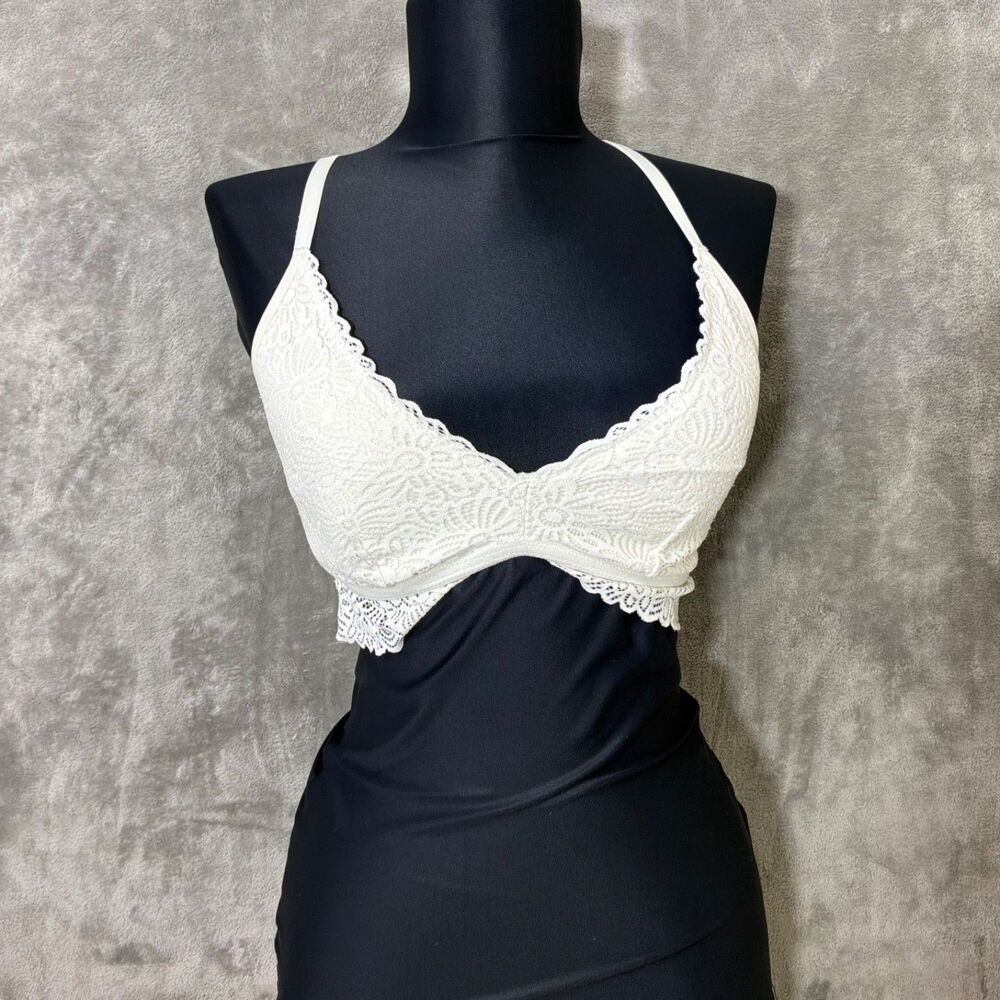 Auden unlined Lace Bralette Size Small white